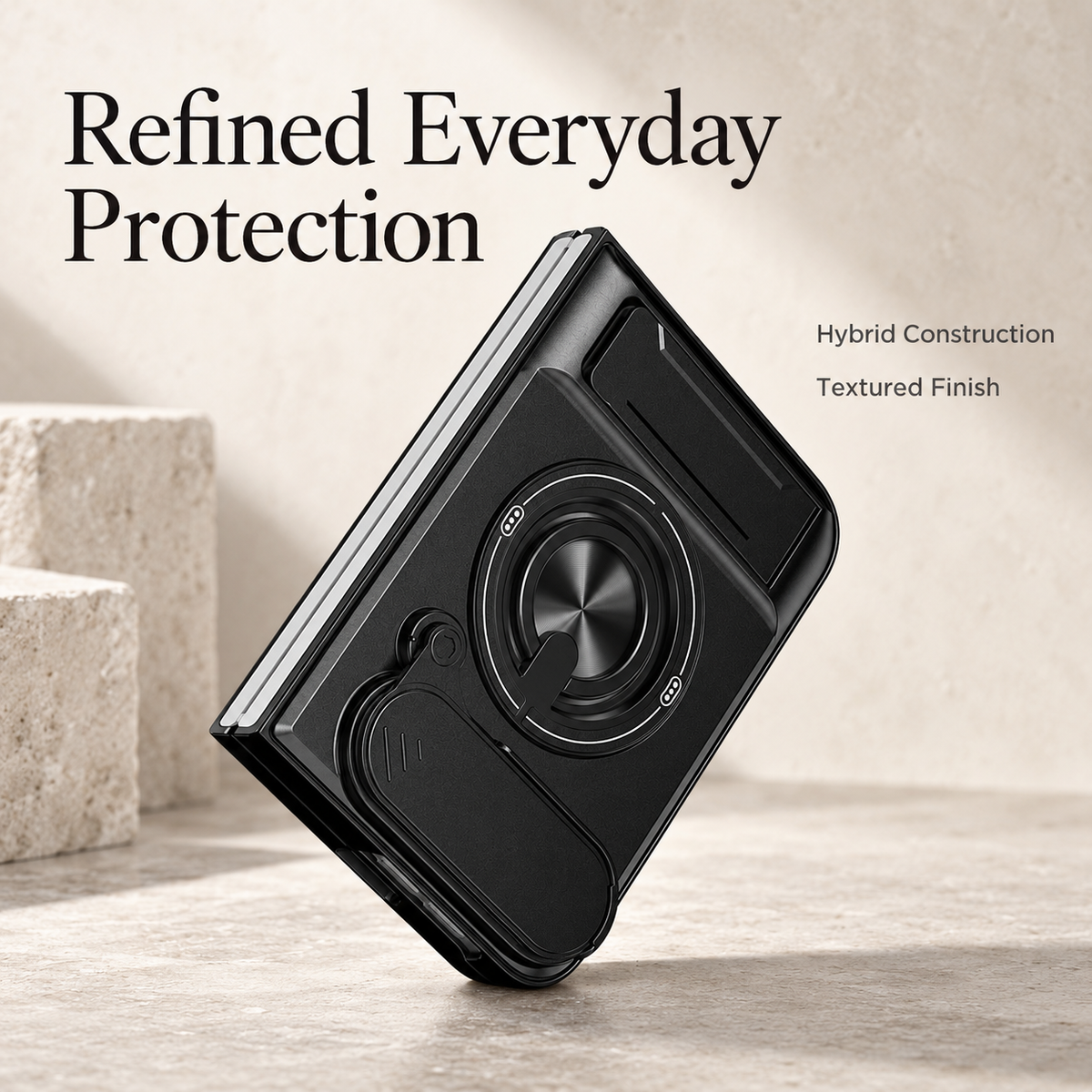 Premium iPhone Case Armor Slide Lens Protector Magnetic Car Holder Ring Stand Shockproof Tough Anti Drop Durable Slim Protective Phone Cover Shell Case