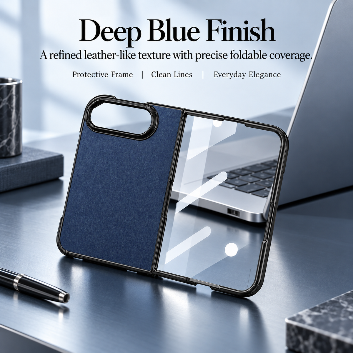 Premium iPhone Case Artificial Leather Semi Transparent Retro Foldable Cover Sweat Resistant Shockproof Slim Non Slip Durable Practical Protective Phone Case