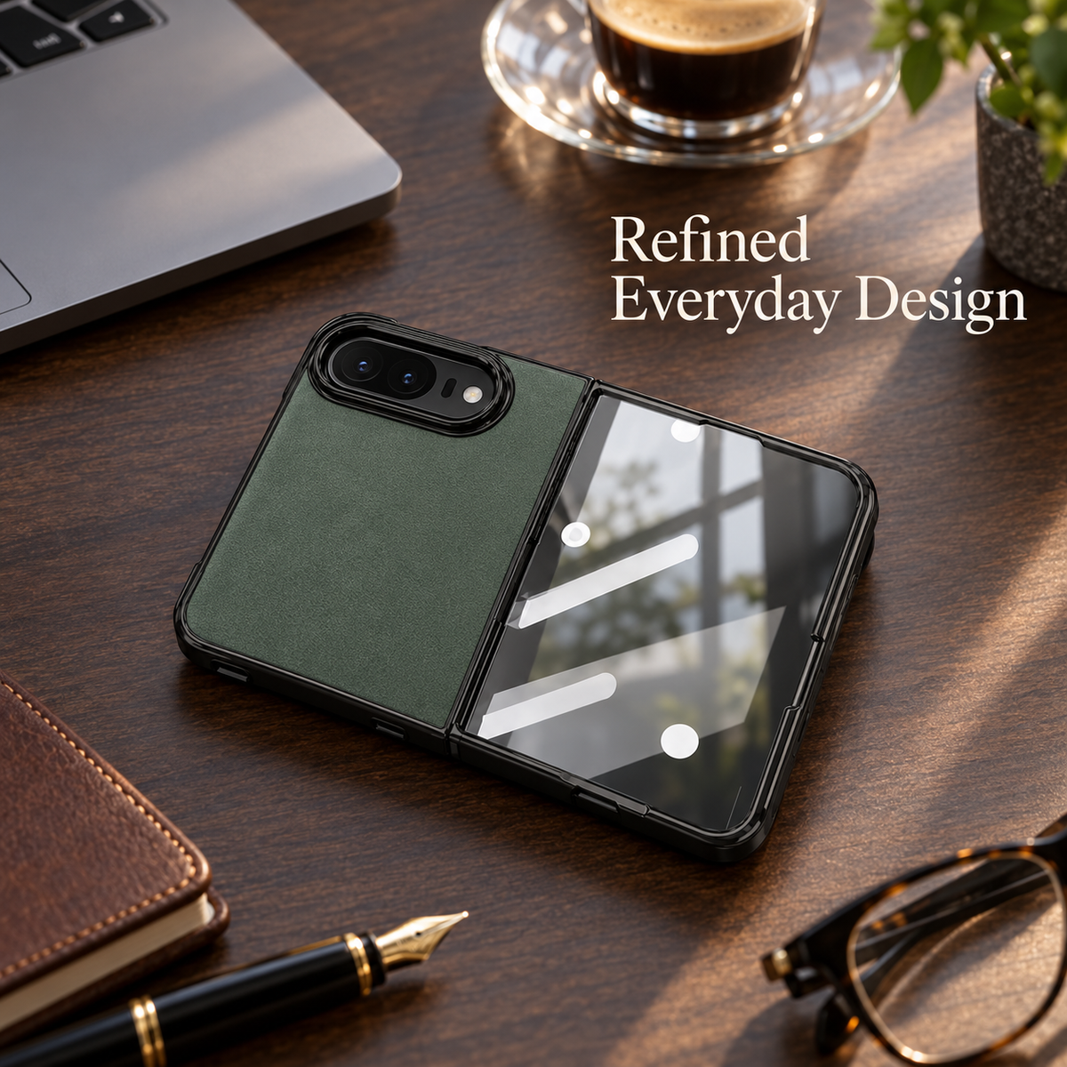Premium iPhone Case Artificial Leather Semi Transparent Retro Foldable Cover Sweat Resistant Shockproof Slim Non Slip Durable Practical Protective Phone Case