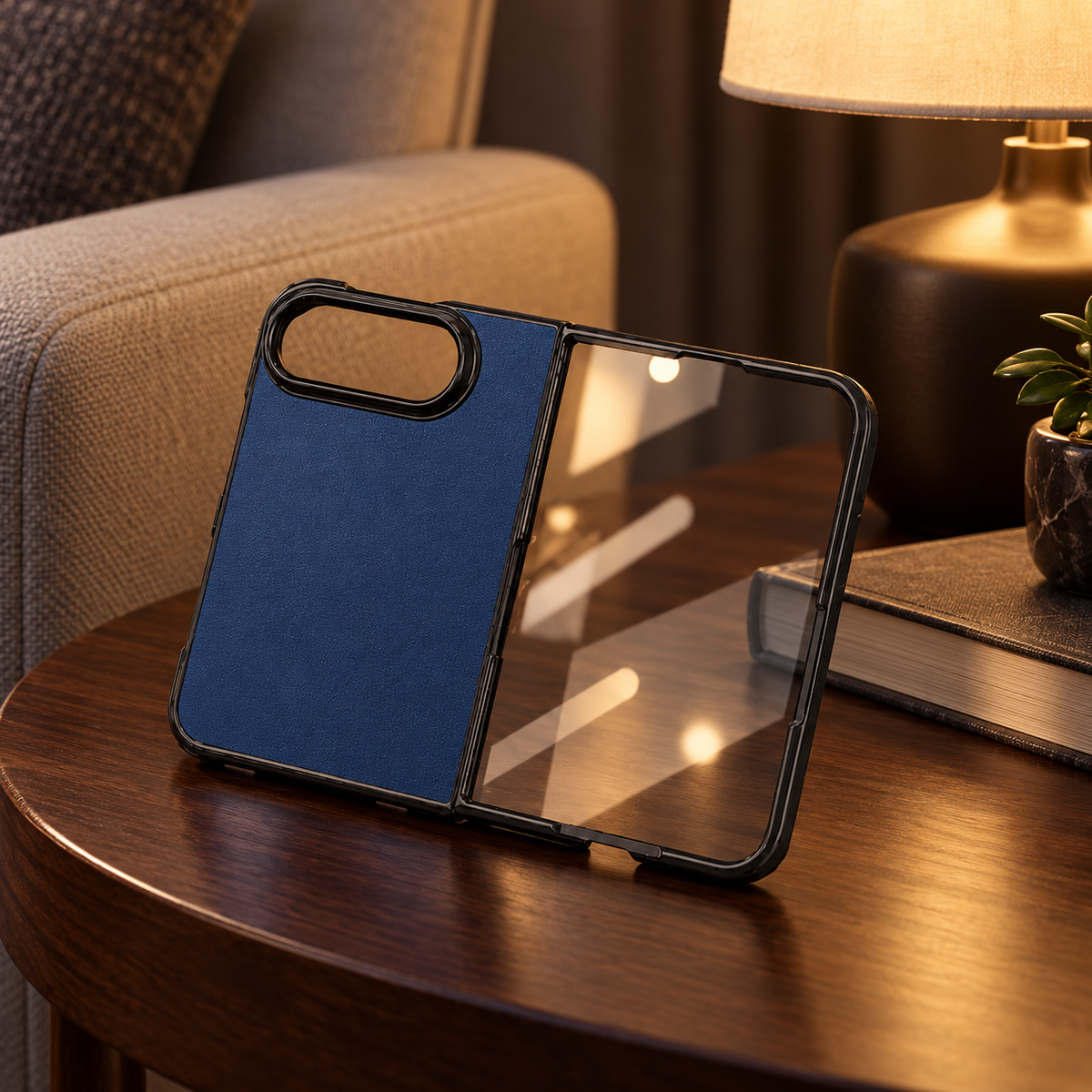 Premium iPhone Case Artificial Leather Semi Transparent Retro Foldable Cover Sweat Resistant Shockproof Slim Non Slip Durable Practical Protective Phone Case