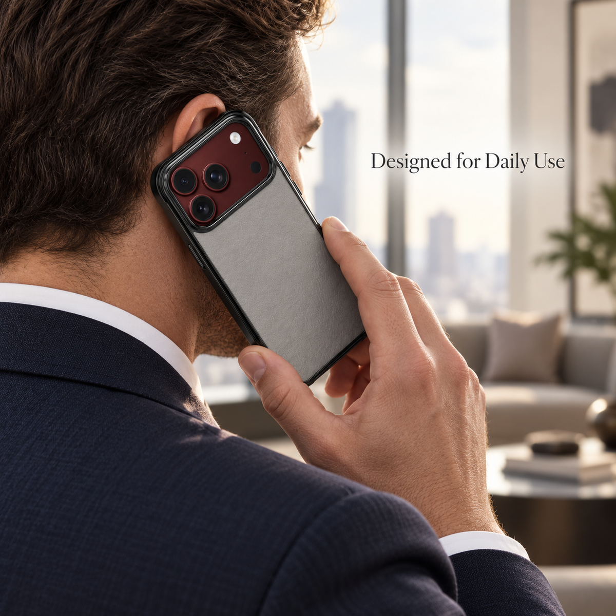 Premium iPhone Case Artificial Leather Semi Transparent Retro Foldable Cover Sweat Resistant Shockproof Slim Non Slip Durable Practical Protective Phone Case
