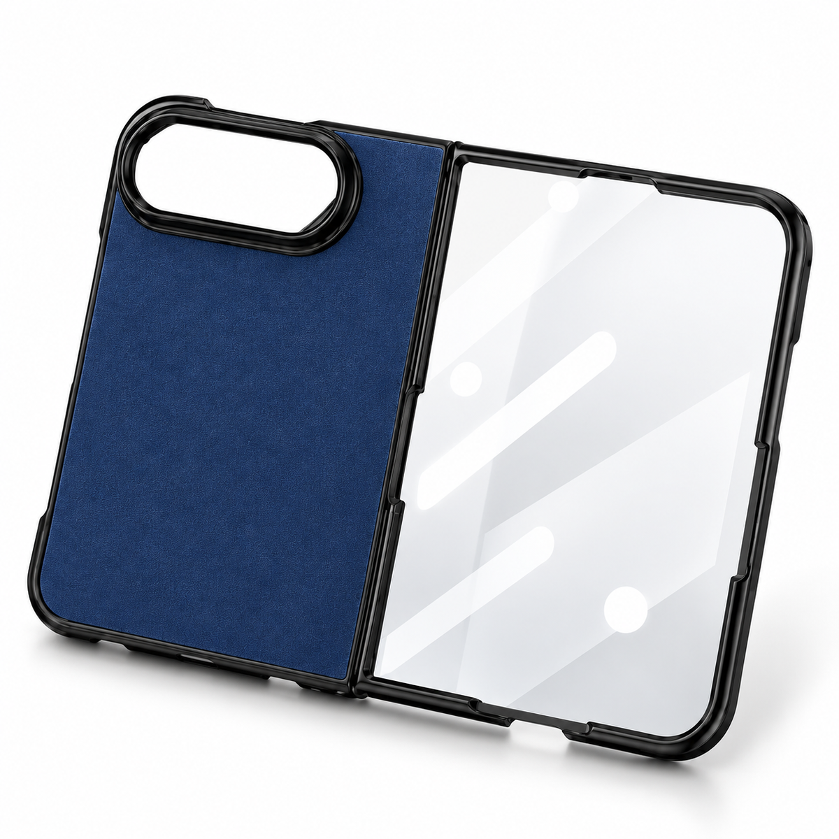 Premium iPhone Case Artificial Leather Semi Transparent Retro Foldable Cover Sweat Resistant Shockproof Slim Non Slip Durable Practical Protective Phone Case