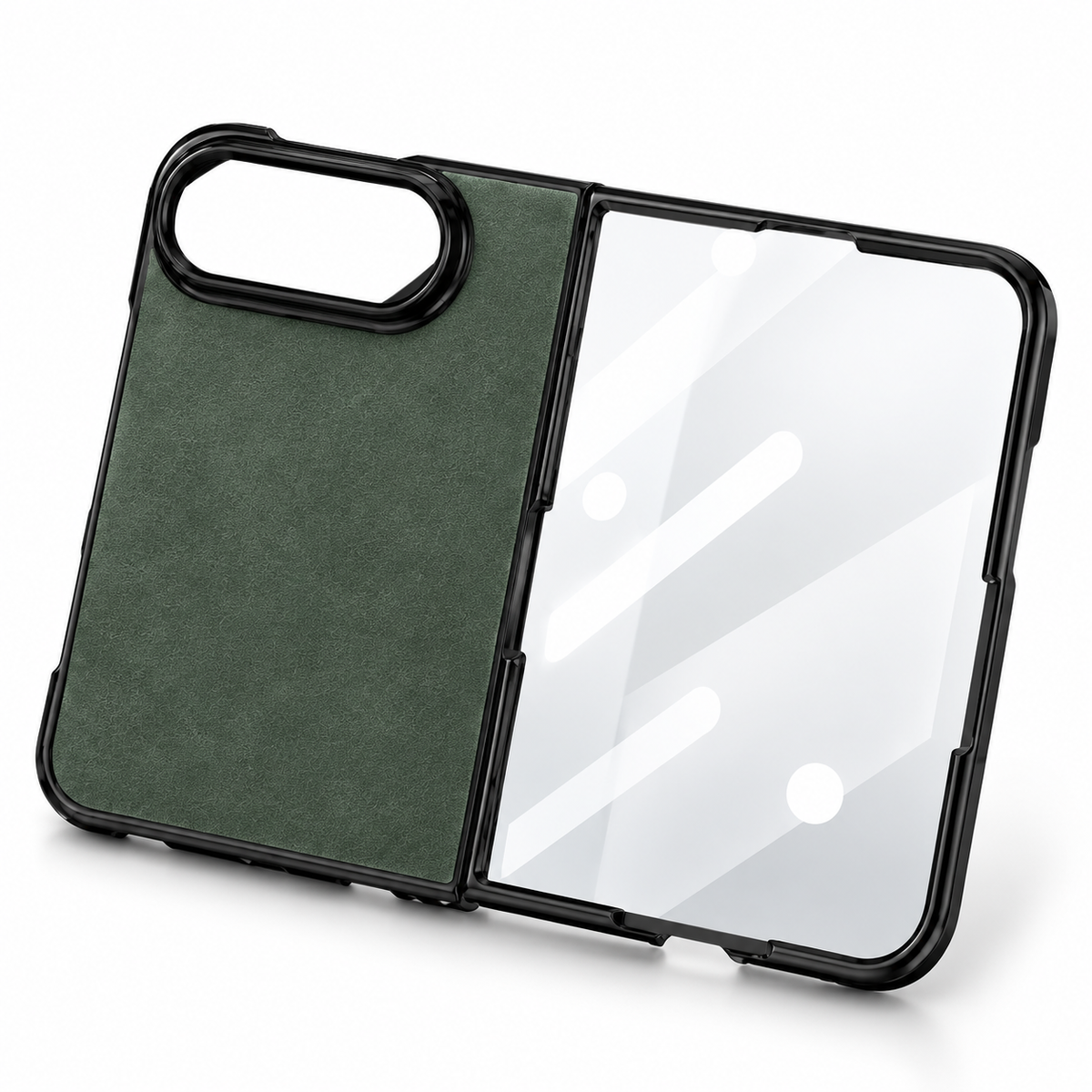 Premium iPhone Case Artificial Leather Semi Transparent Retro Foldable Cover Sweat Resistant Shockproof Slim Non Slip Durable Practical Protective Phone Case