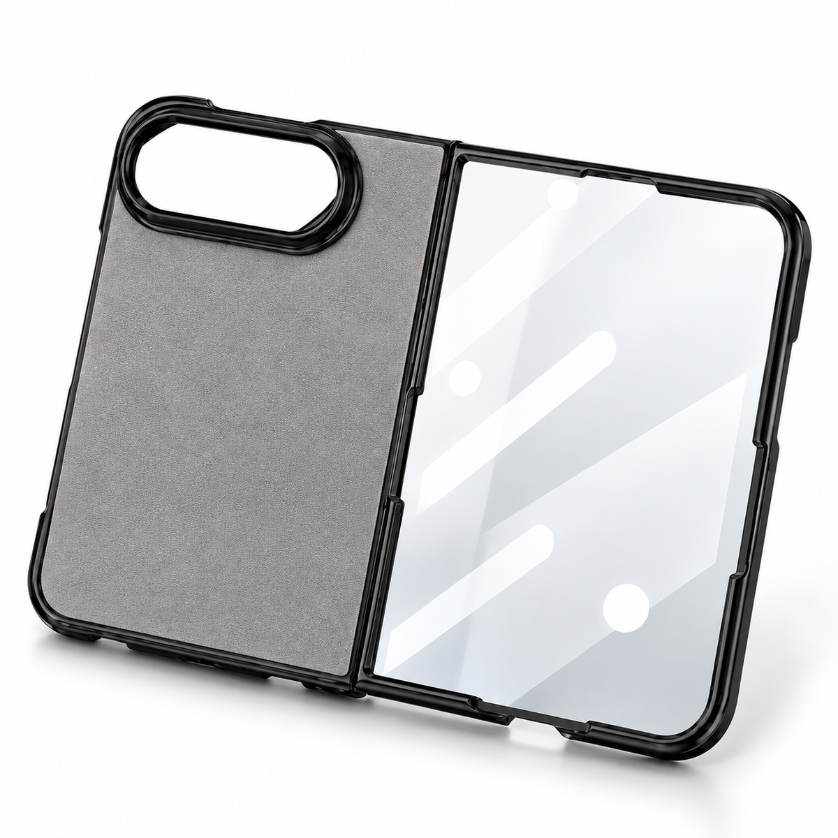 Premium iPhone Case Artificial Leather Semi Transparent Retro Foldable Cover Sweat Resistant Shockproof Slim Non Slip Durable Practical Protective Phone Case