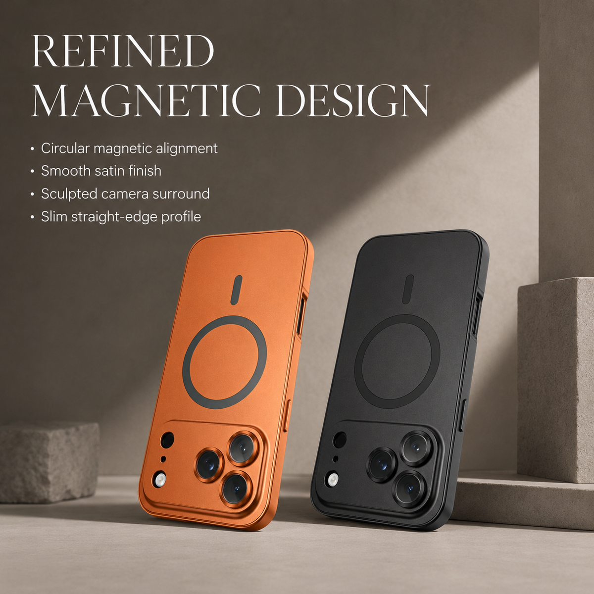 Premium iPhone Case Buckle Type Metal Aluminum Frame MagSafe Magnetic Hard PC Back Panel Shockproof Slim Anti Scratch Durable Protective Phone Cover Case