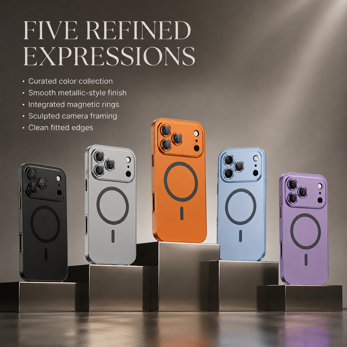 Premium iPhone Case Buckle Type Metal Aluminum Frame MagSafe Magnetic Hard PC Back Panel Shockproof Slim Anti Scratch Durable Protective Phone Cover Case