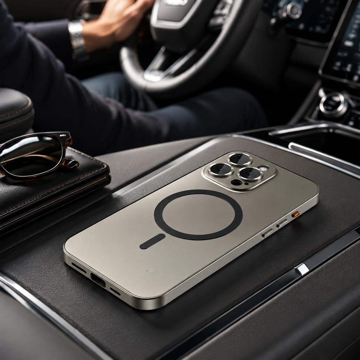 Premium iPhone Case Buckle Type Metal Aluminum Frame MagSafe Magnetic Hard PC Back Panel Shockproof Slim Anti Scratch Durable Protective Phone Cover Case