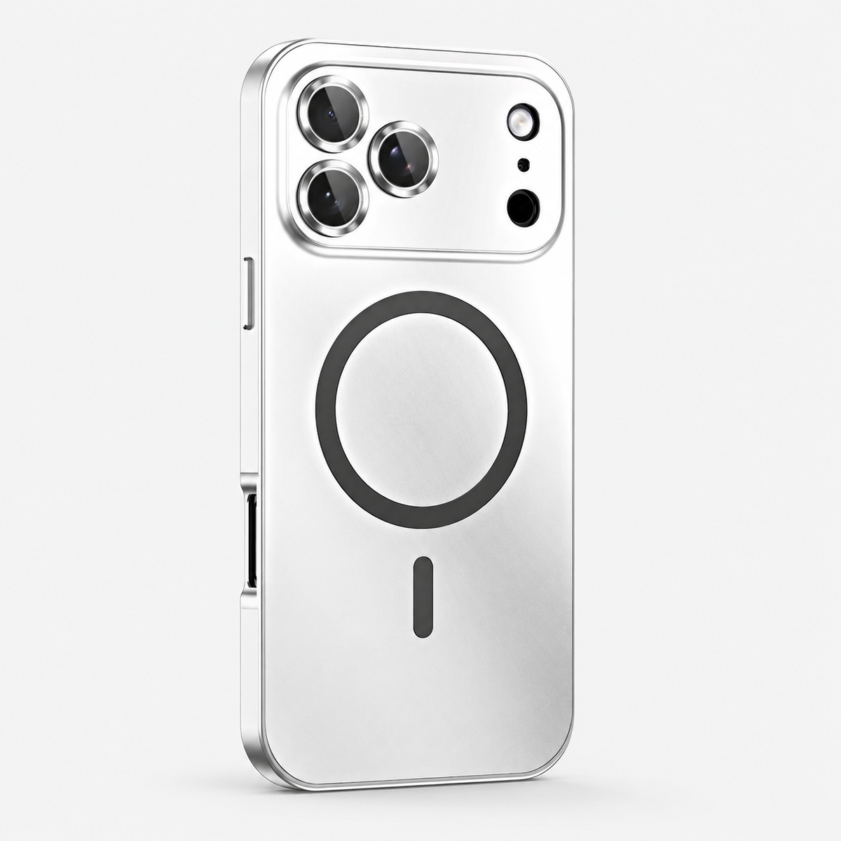 Premium iPhone Case Buckle Type Metal Aluminum Frame MagSafe Magnetic Hard PC Back Panel Shockproof Slim Anti Scratch Durable Protective Phone Cover Case