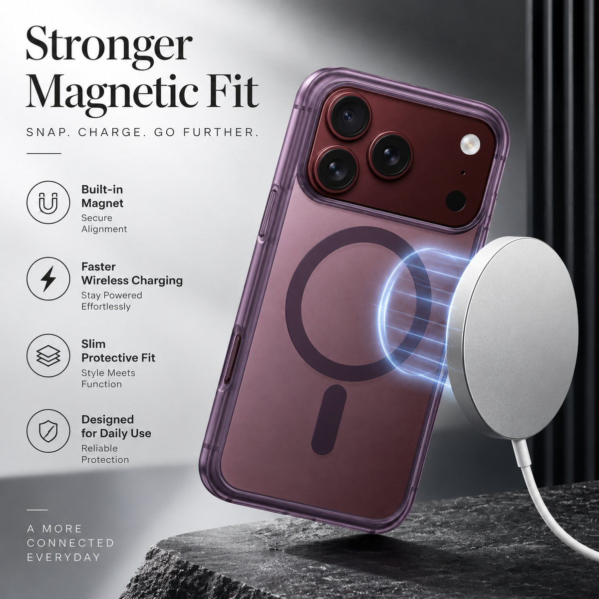 Premium iPhone Case Business Matte MagSafe Ultra Thin Folding Hinge Protection Shockproof Non Slip Slim Durable Integrated Protective Phone Cover Shell Case
