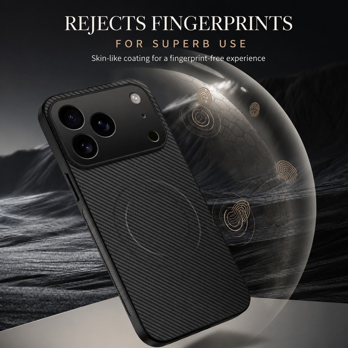 Premium iPhone Case Carbon Fiber Magnetic Shockproof Military Grade Ultrathin Protective Cover MagSafe Compatible Anti Scratch Lightweight Design Case