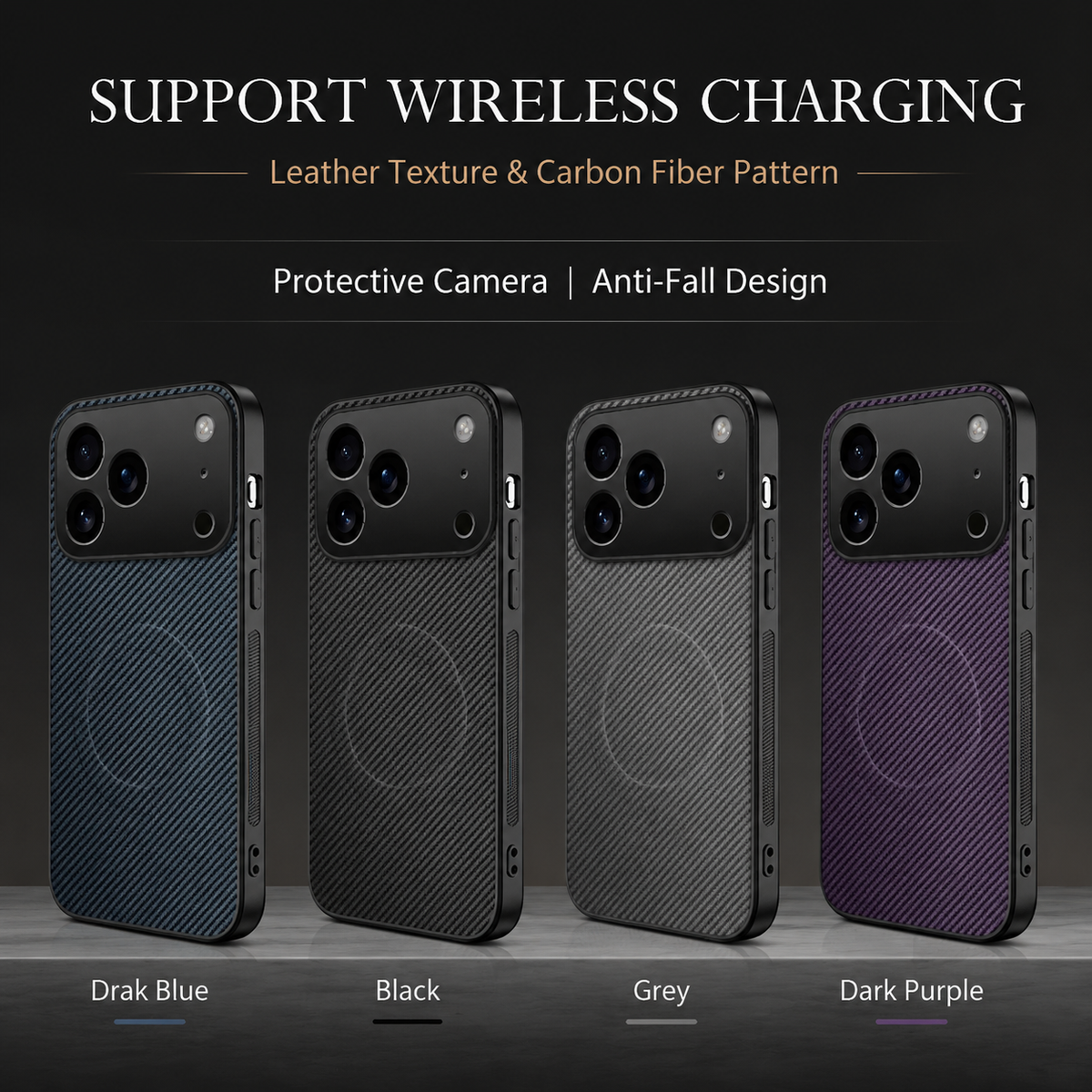 Premium iPhone Case Carbon Fiber Magnetic Shockproof Military Grade Ultrathin Protective Cover MagSafe Compatible Anti Scratch Lightweight Design Case