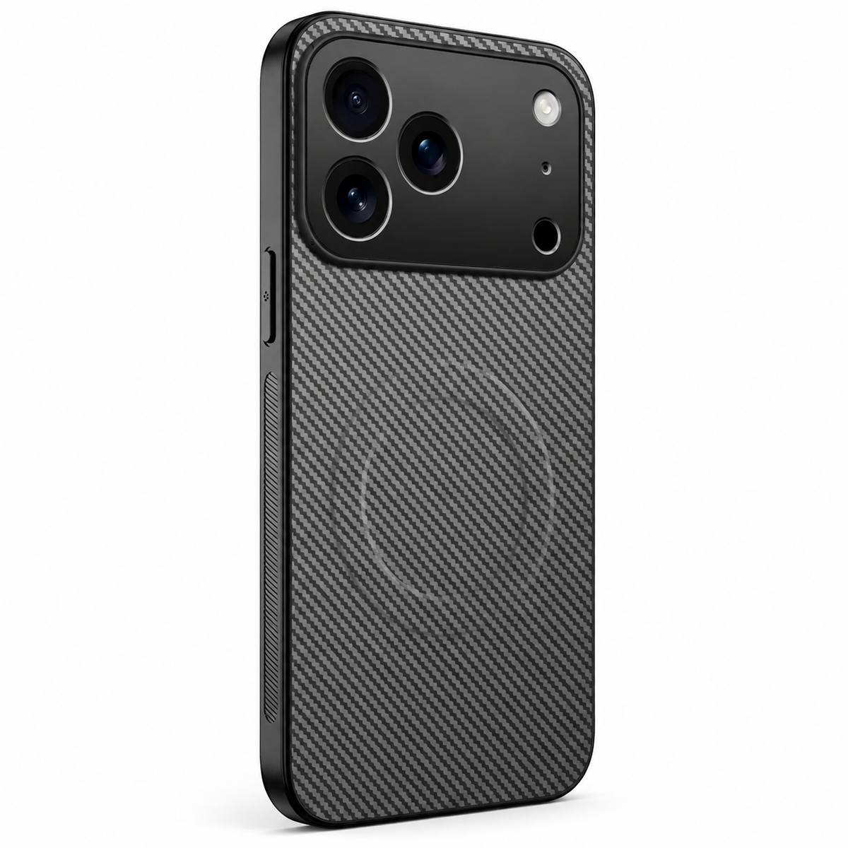 Premium iPhone Case Carbon Fiber Magnetic Shockproof Military Grade Ultrathin Protective Cover MagSafe Compatible Anti Scratch Lightweight Design Case
