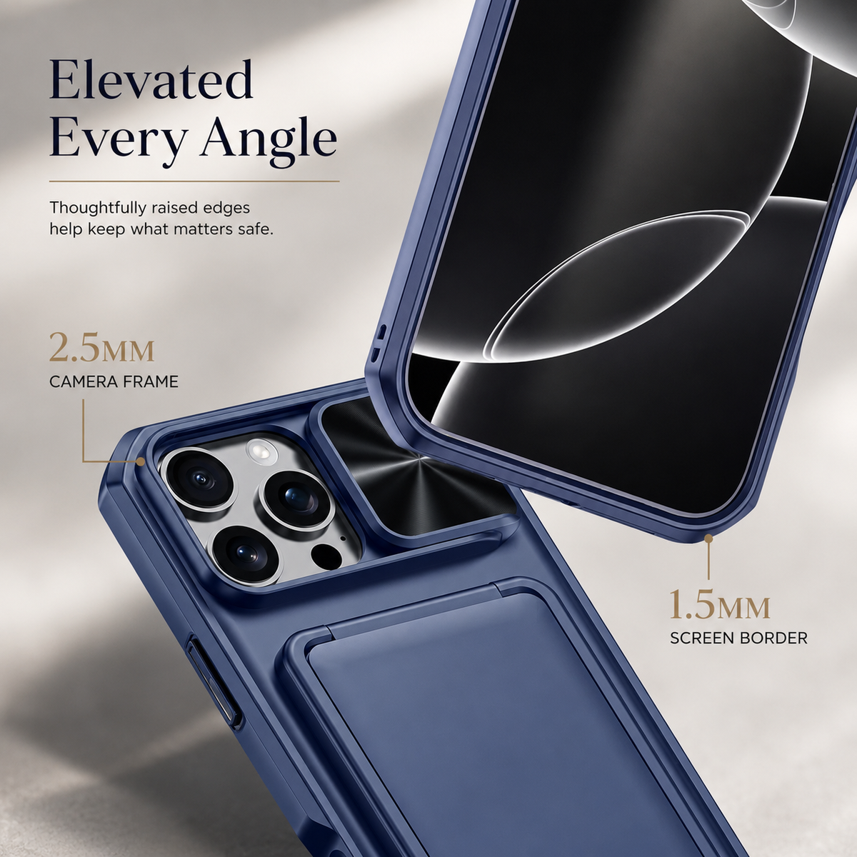 Premium iPhone Case Card Holder Wallet Anti Drop Protective Cover Shockproof Slim Hard Back Secure Card Storage Non Slip Lightweight Everyday Case