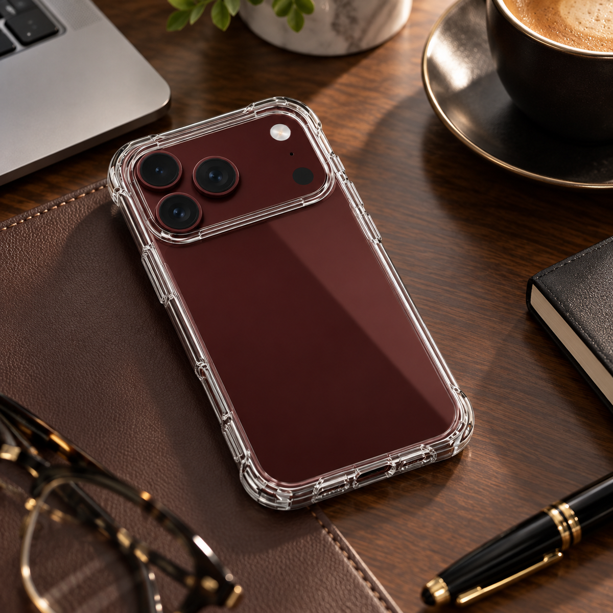 Premium iPhone Case Classic Transparent Clear Ultra Thin Foldable Cover Shockproof Hard Back Slim Anti Scratch Durable Protective Phone Cover Shell Case