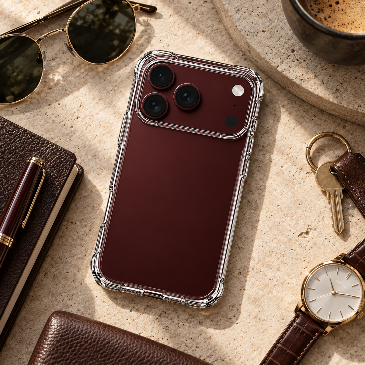 Premium iPhone Case Classic Transparent Clear Ultra Thin Foldable Cover Shockproof Hard Back Slim Anti Scratch Durable Protective Phone Cover Shell Case