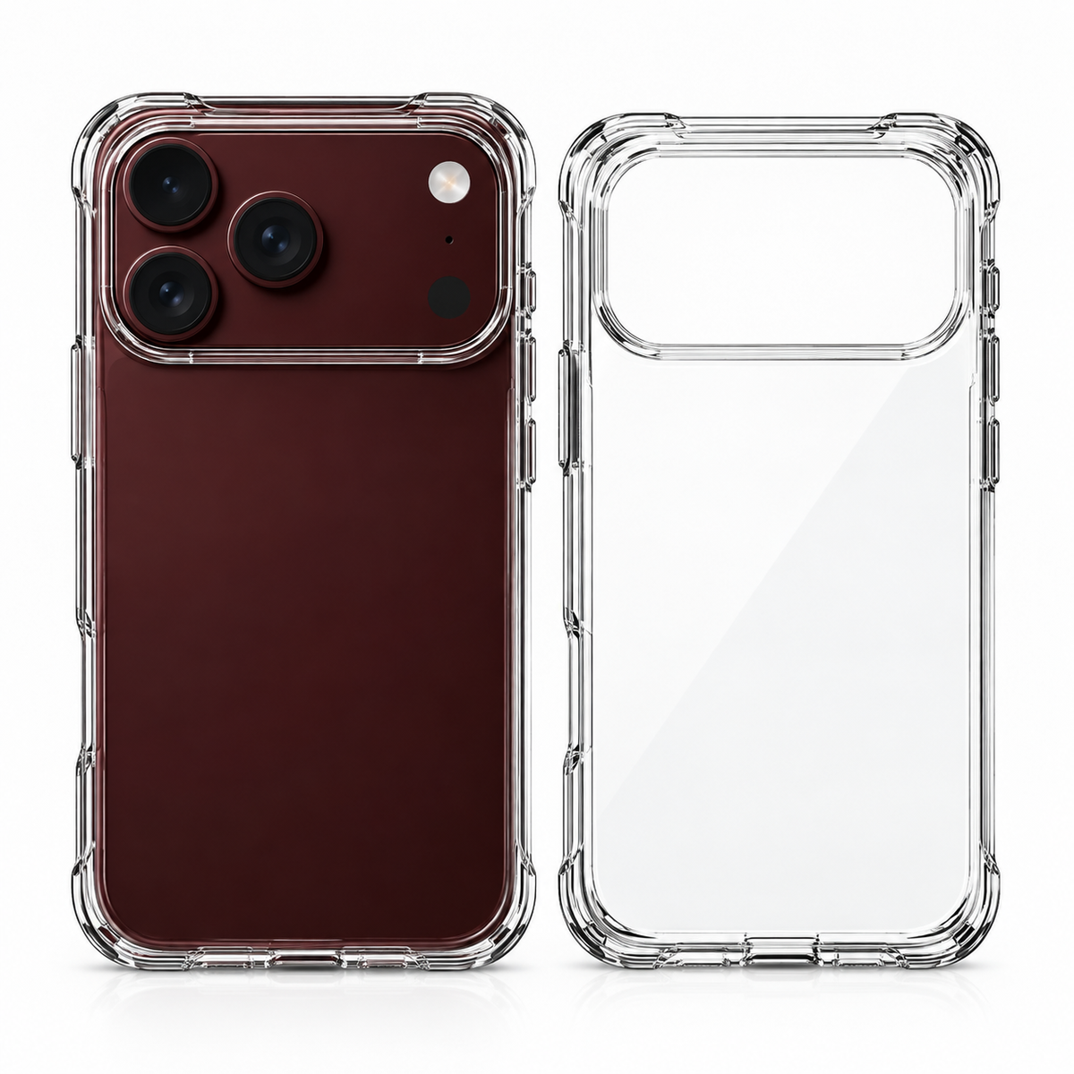 Premium iPhone Case Classic Transparent Clear Ultra Thin Foldable Cover Shockproof Hard Back Slim Anti Scratch Durable Protective Phone Cover Shell Case