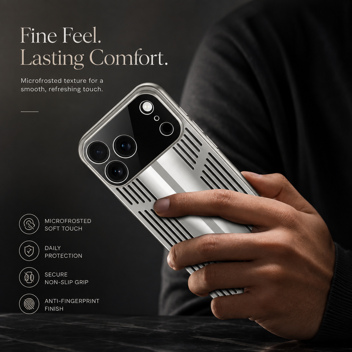 Premium iPhone Case Cooling Shockproof PC TPU Protective Cover Heat Dissipation Anti Scratch Anti Fingerprint Non Slip Water Resistant Plated Slim Case