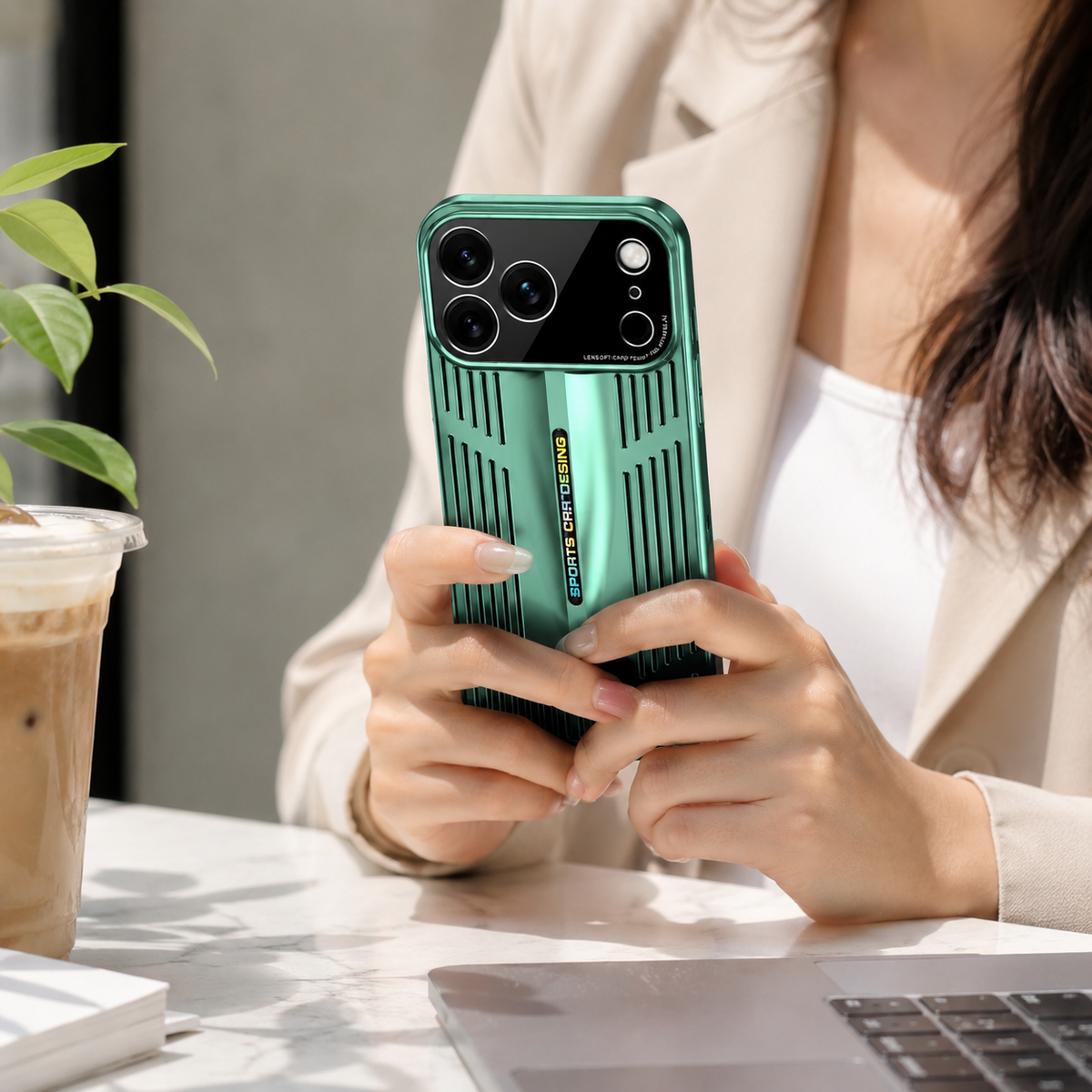 Premium iPhone Case Cooling Shockproof PC TPU Protective Cover Heat Dissipation Anti Scratch Anti Fingerprint Non Slip Water Resistant Plated Slim Case