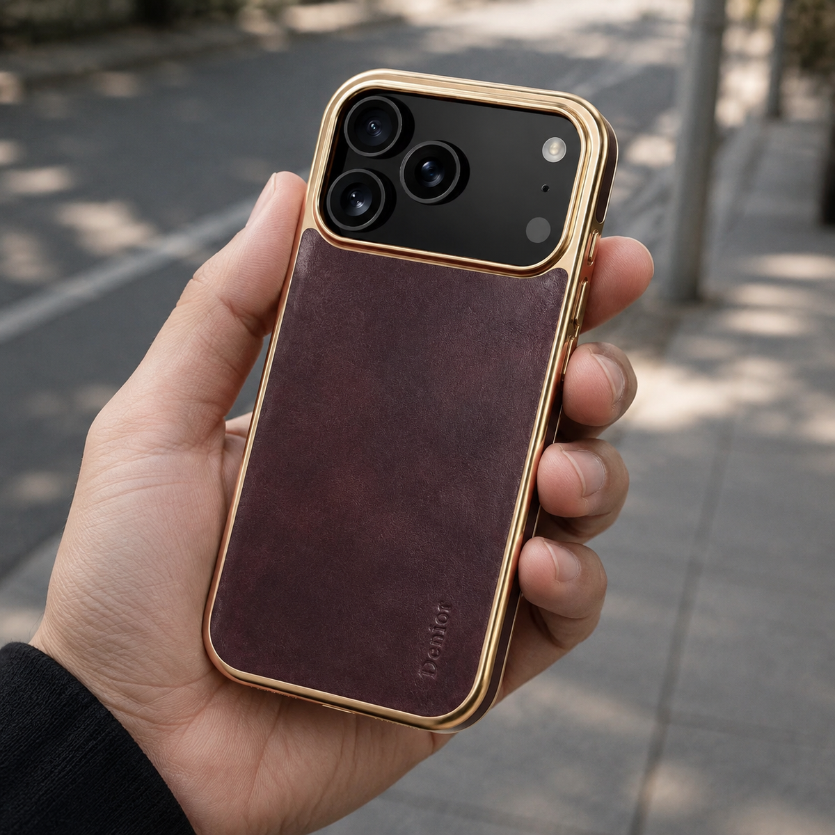 Premium iPhone Case Cowhide Leather Electroplated Cover Non Slip Skin Friendly Heat Resistant Slim Protective Case Minimalist Durable Finish Daily Use