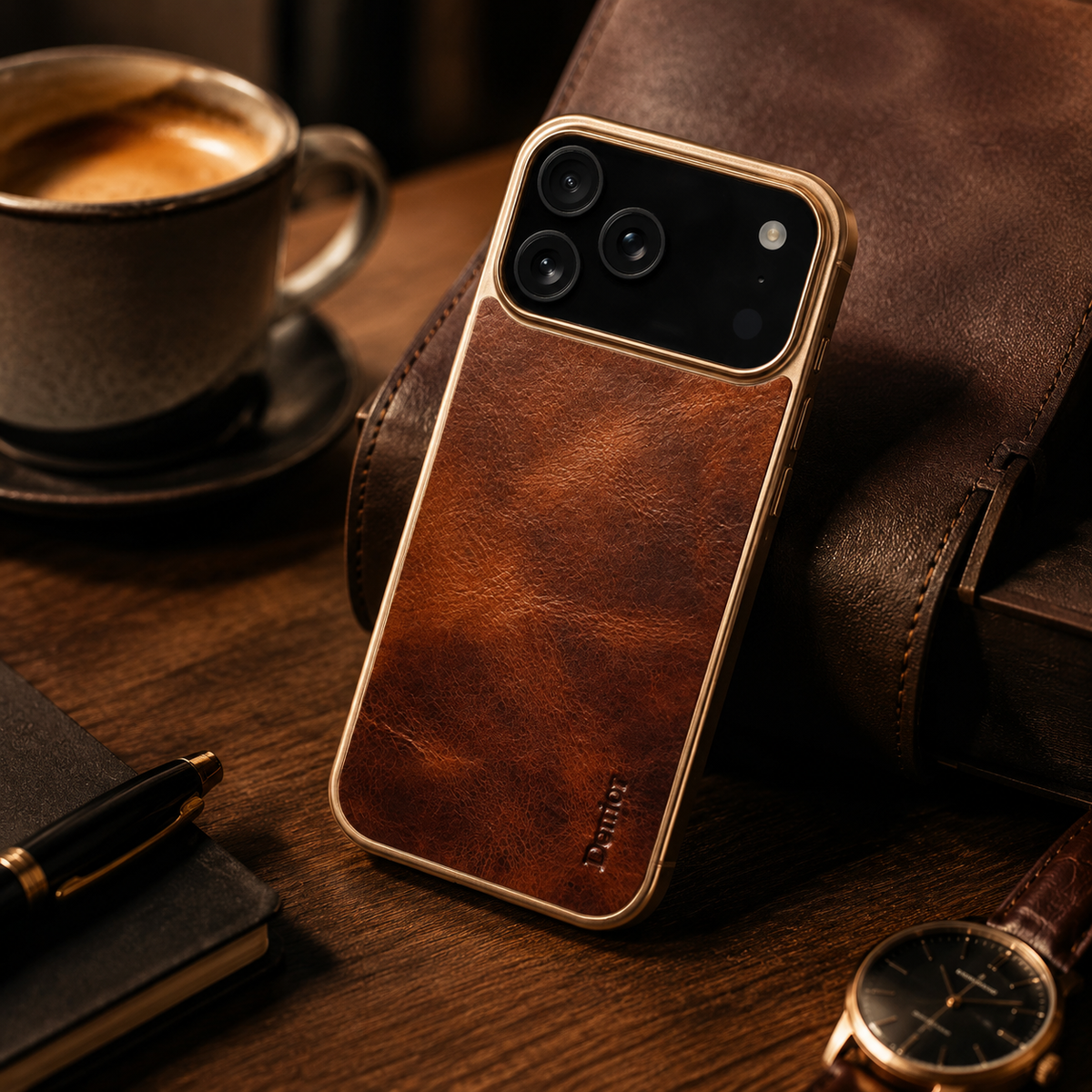 Premium iPhone Case Cowhide Leather Electroplated Cover Non Slip Skin Friendly Heat Resistant Slim Protective Case Minimalist Durable Finish Daily Use
