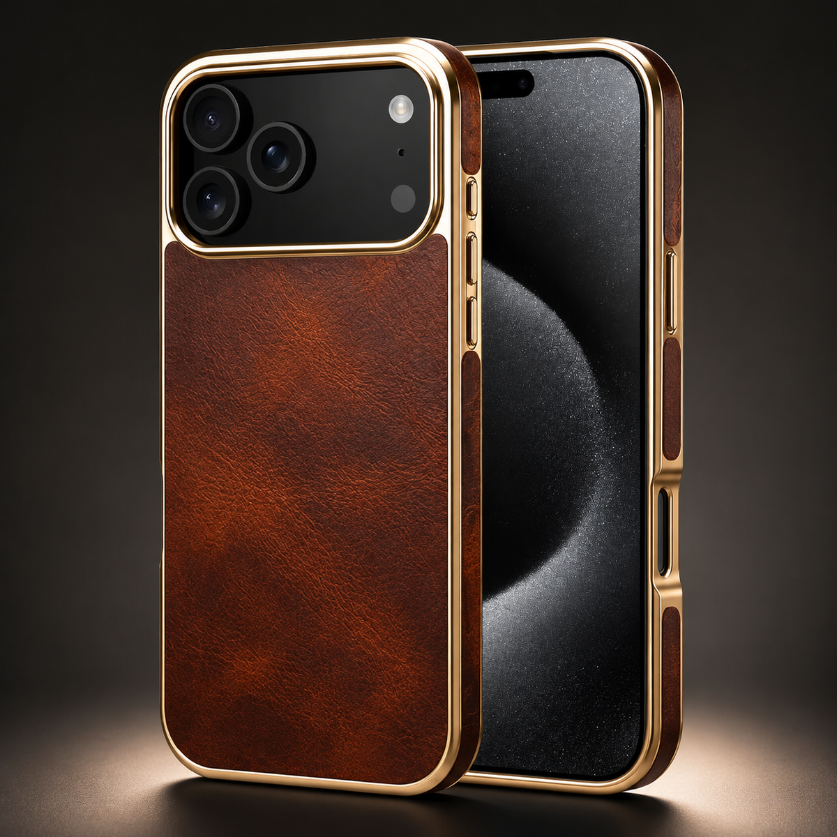 Premium iPhone Case Cowhide Leather Electroplated Cover Non Slip Skin Friendly Heat Resistant Slim Protective Case Minimalist Durable Finish Daily Use