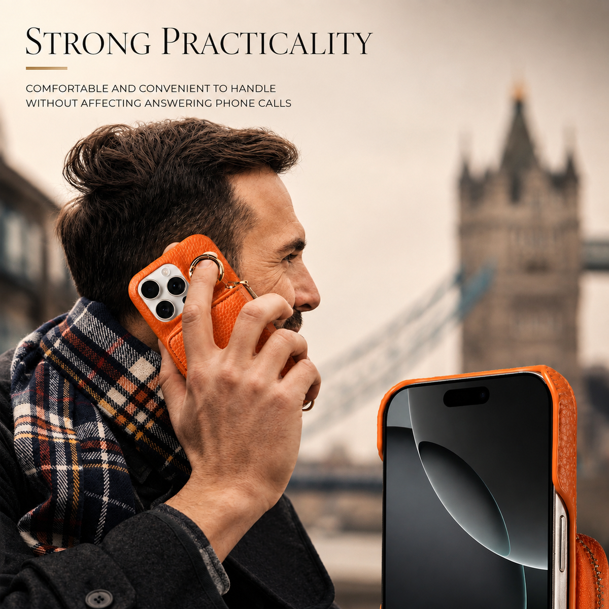 Premium iPhone Case Crossbody Wallet Card Holder Ring Stand Faux Leather Shockproof Protective Cover Full Coverage Adjustable Lanyard Slim Design Grip