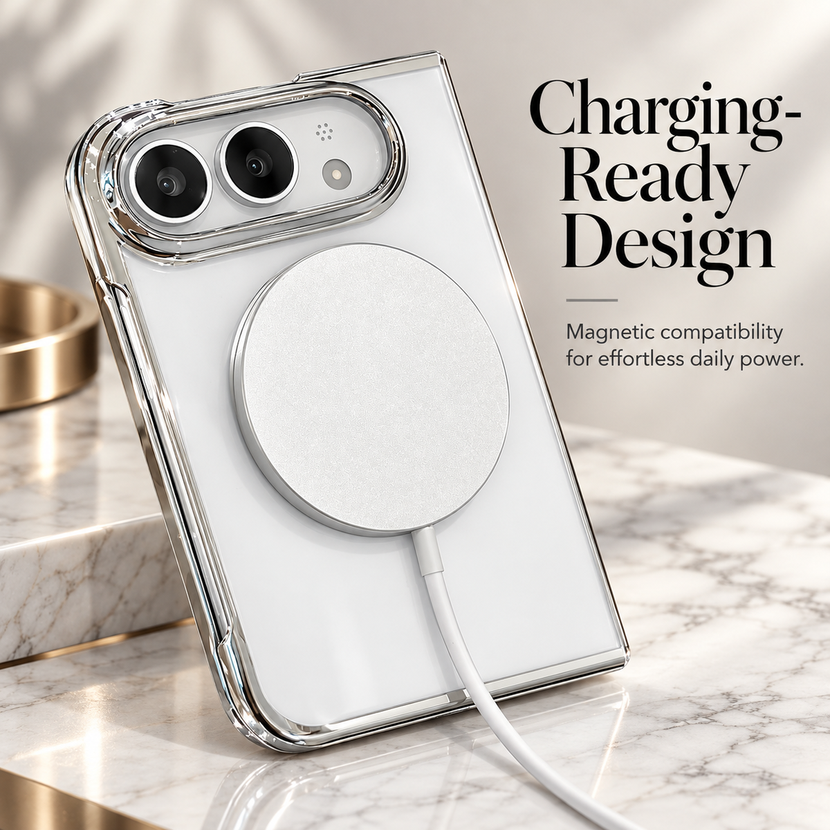 Premium iPhone Case Electroplated Magnetic Clear Transparent Foldable Cover Shockproof Slim Anti Scratch Durable Fashion Protective Phone Cover Shell Case