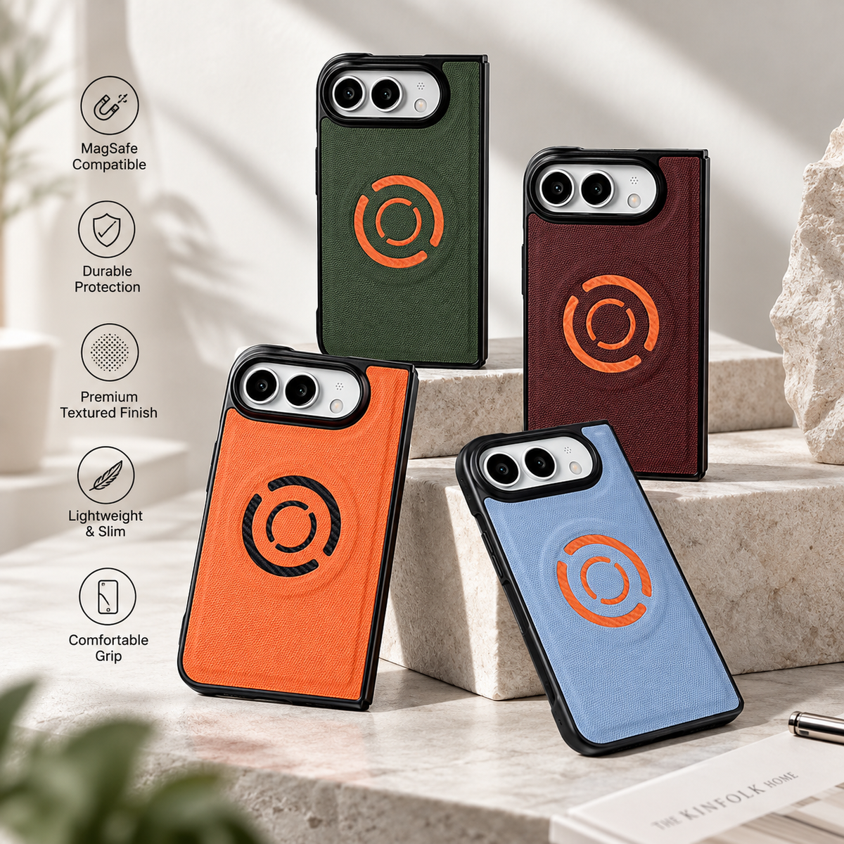 Premium iPhone Case Fabric Leather Magnetic MagSafe Anti Drop Non Slip Full Camera Protection Shockproof Slim Durable Luxury Protective Back Phone Cover Case
