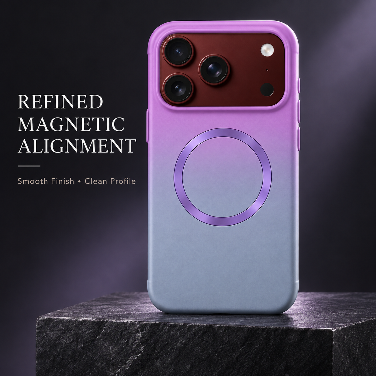 Premium iPhone Case Fashion Gradient Color MagSafe Magnetic Hinge Protection Foldable Cover Hard PC Shockproof Slim Skin Feel Durable Protective Phone Case