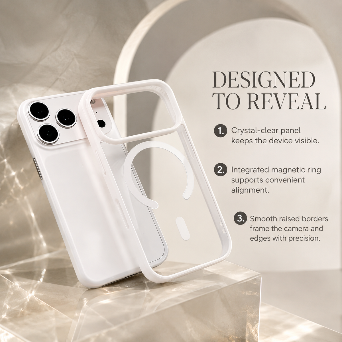 Premium iPhone Case Fashion MagSafe Magnetic Wireless Charging Transparent Acrylic Back Shockproof Slim Anti Scratch Durable Clear Protective Phone Cover Case