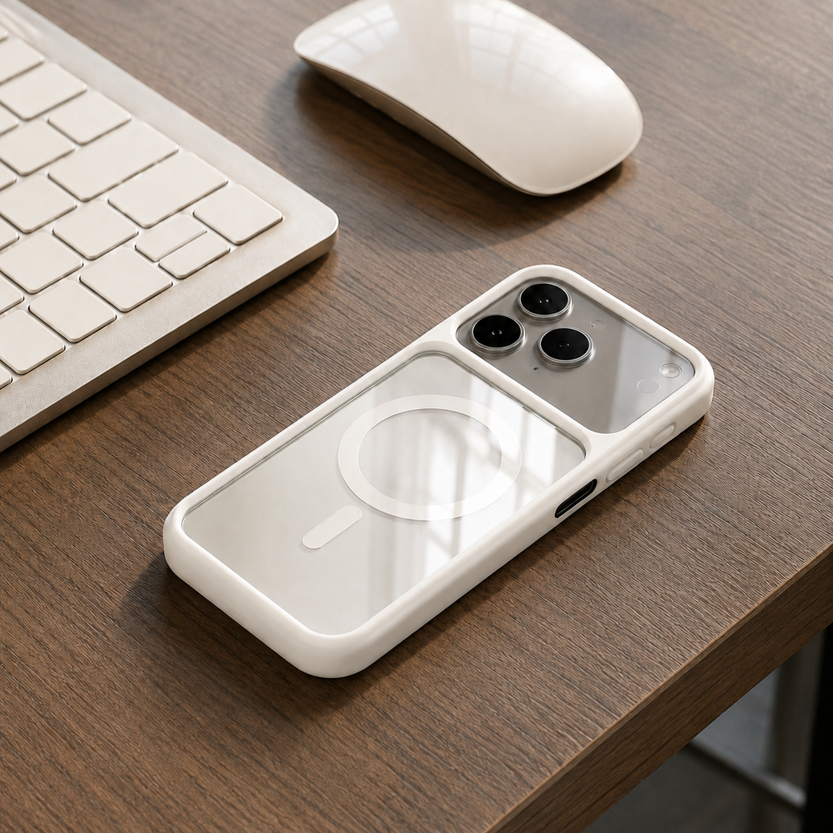 Premium iPhone Case Fashion MagSafe Magnetic Wireless Charging Transparent Acrylic Back Shockproof Slim Anti Scratch Durable Clear Protective Phone Cover Case