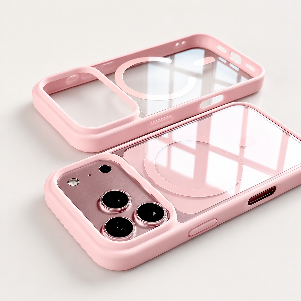 Premium iPhone Case Fashion MagSafe Magnetic Wireless Charging Transparent Acrylic Back Shockproof Slim Anti Scratch Durable Clear Protective Phone Cover Case
