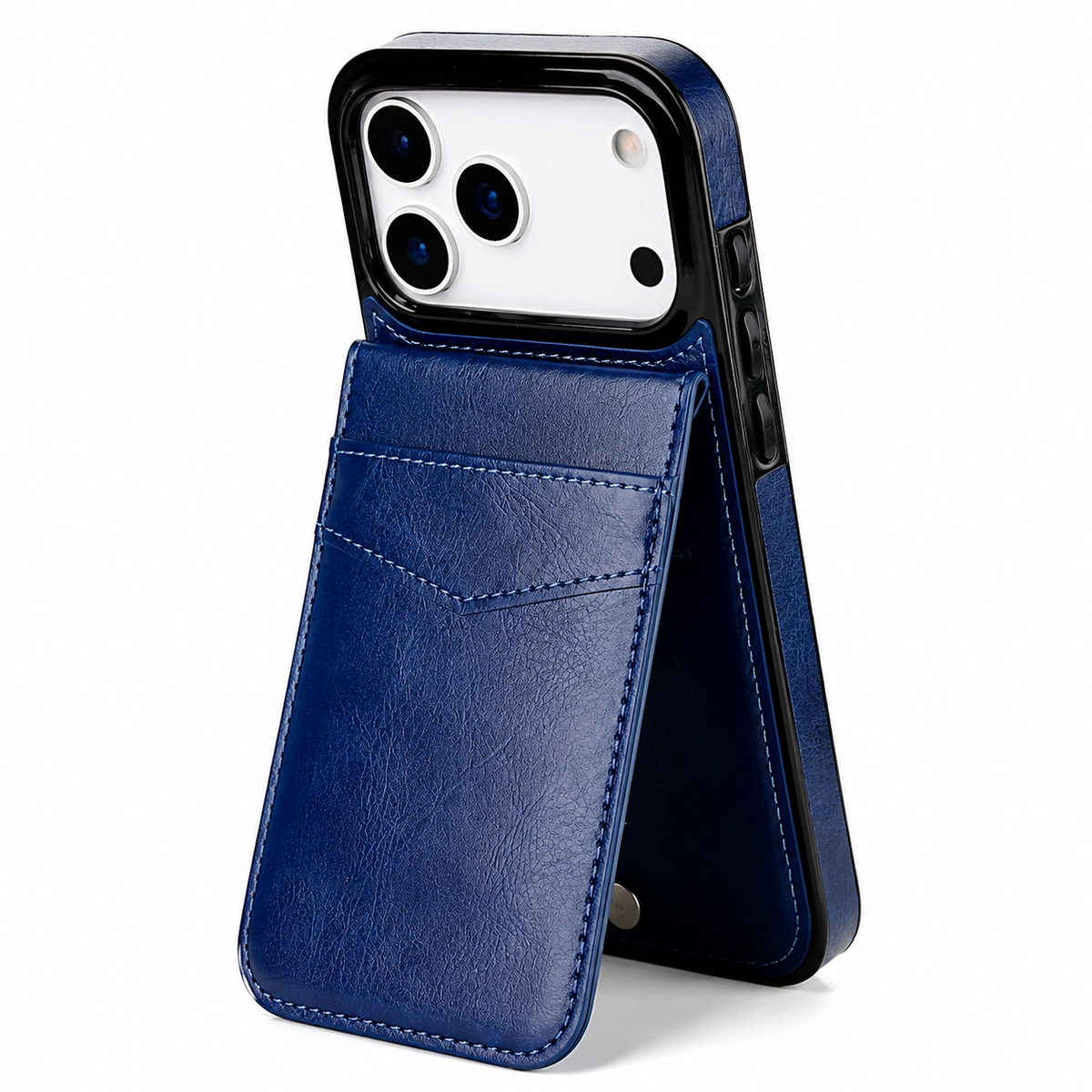 Premium iPhone Case Flip Wallet Card Holder Leather Cover Stand Shockproof Anti Fingerprint Protective Full Coverage Magnetic Retro Slim Design