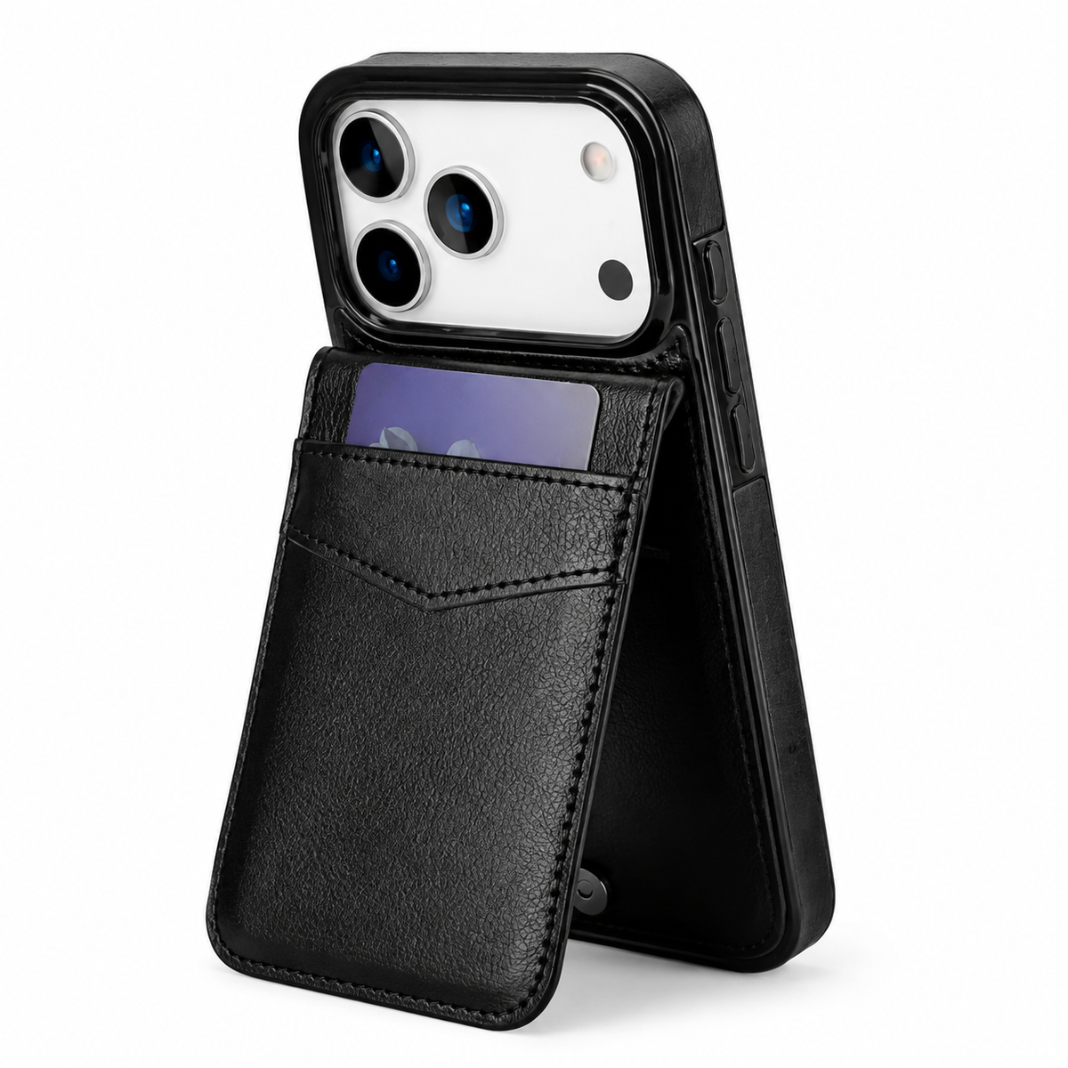 Premium iPhone Case Flip Wallet Card Holder Leather Cover Stand Shockproof Anti Fingerprint Protective Full Coverage Magnetic Retro Slim Design