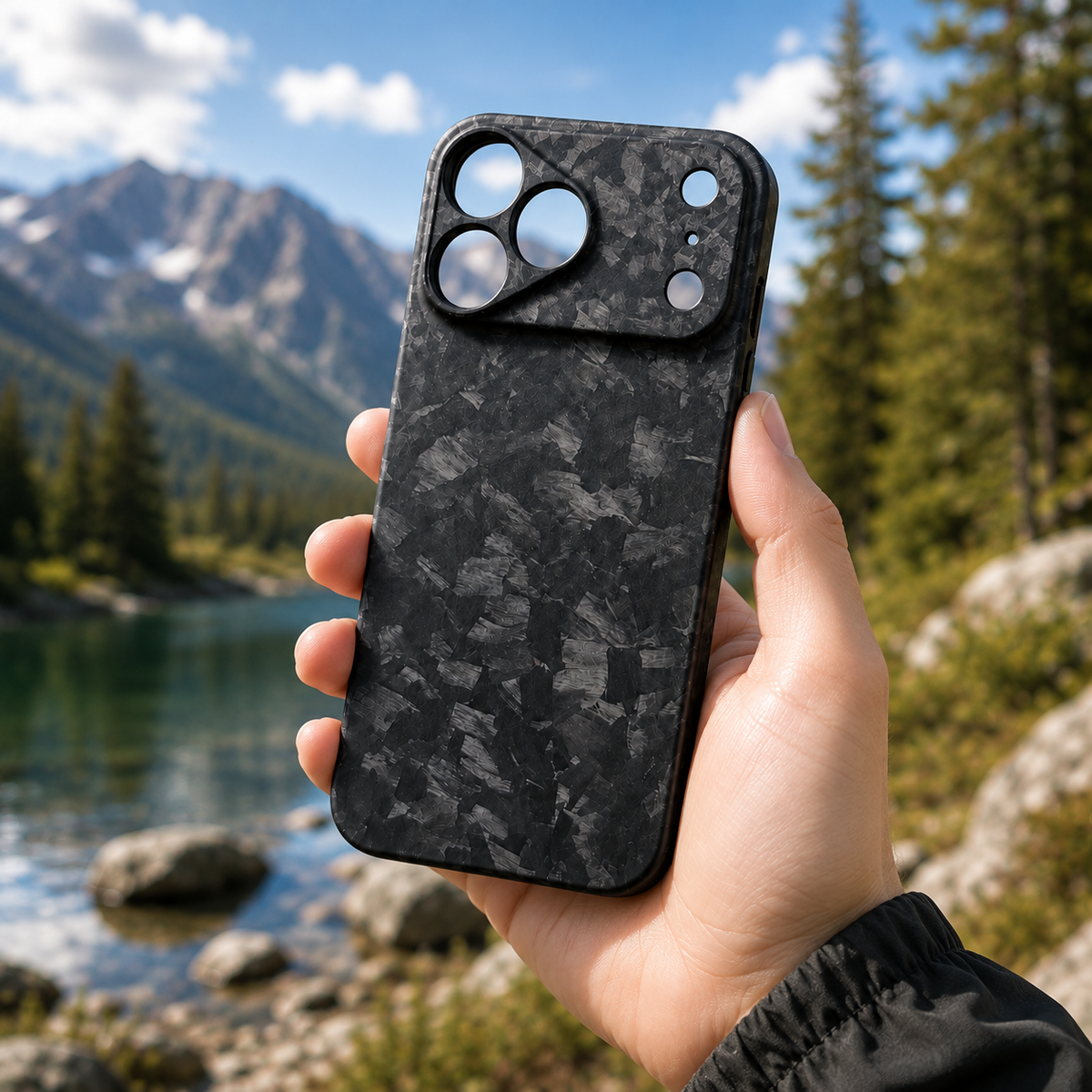 Premium iPhone Case Forged Carbon Fiber Matte Glossy Lightweight Slim Protective Cover Anti Fingerprint Non Slip Wireless Charging Case