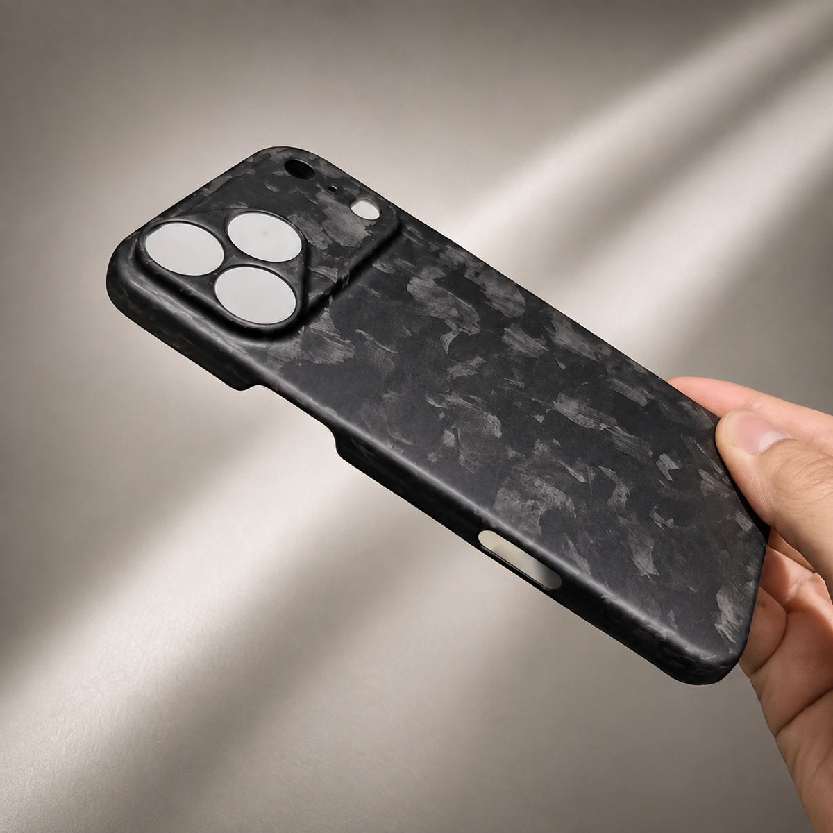 Premium iPhone Case Forged Carbon Fiber Matte Glossy Lightweight Slim Protective Cover Anti Fingerprint Non Slip Wireless Charging Case