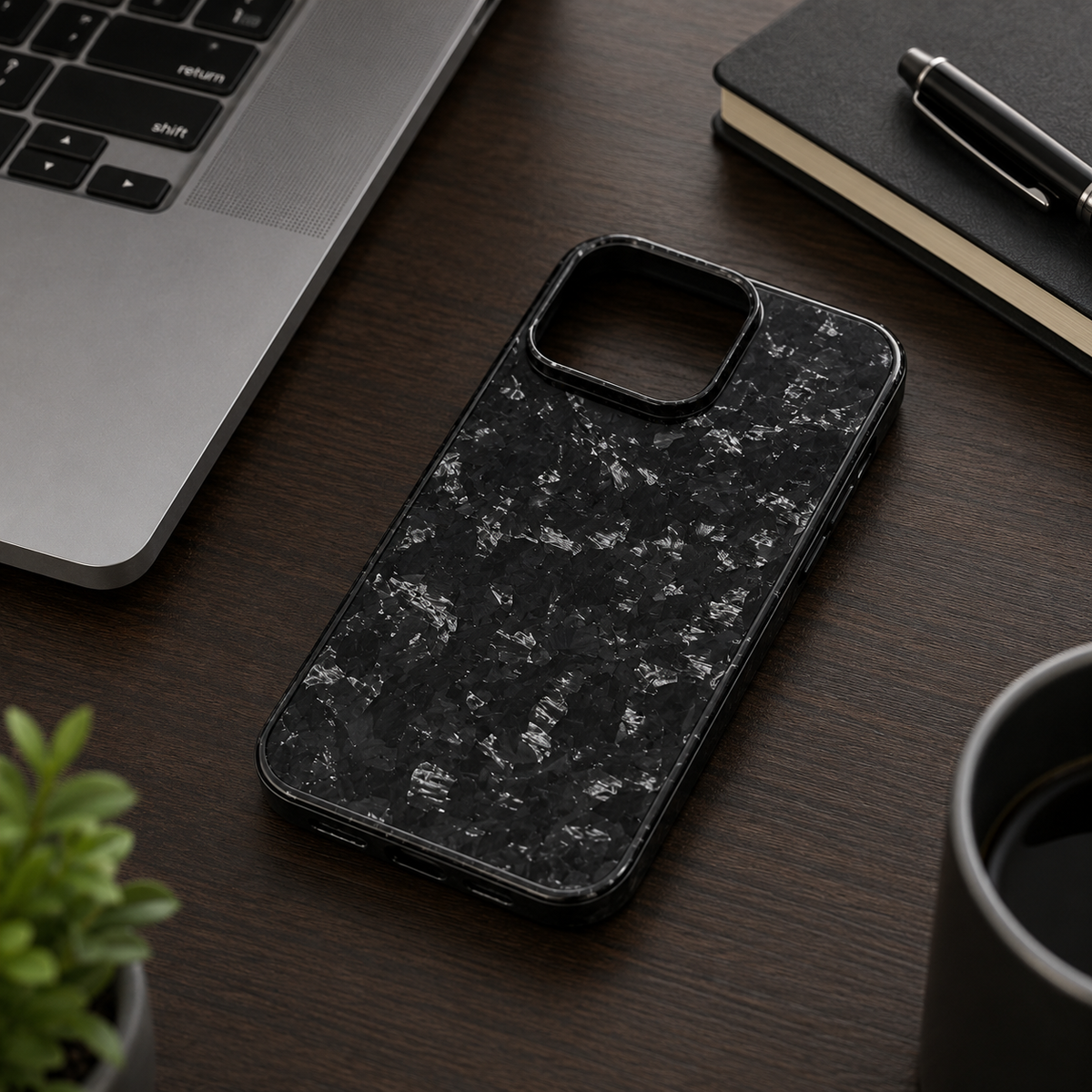 Premium iPhone Case Forged Carbon Fiber Matte Glossy Lightweight Slim Protective Cover Anti Fingerprint Non Slip Wireless Charging Case