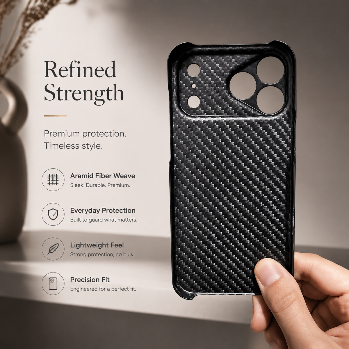 Premium iPhone Case Forged Carbon Fiber Matte Glossy Lightweight Slim Protective Cover Anti Fingerprint Non Slip Wireless Charging Case