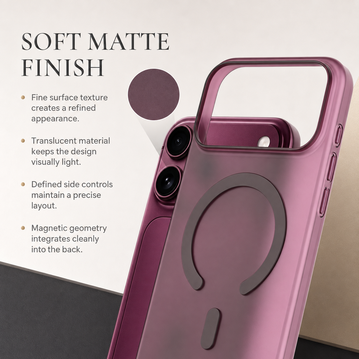Premium iPhone Case Frosted Matte Translucent Clear MagSafe Magnetic Hard PC Ultra Thin Shockproof Anti Scratch Slim Lightweight Durable Protective Phone Cover