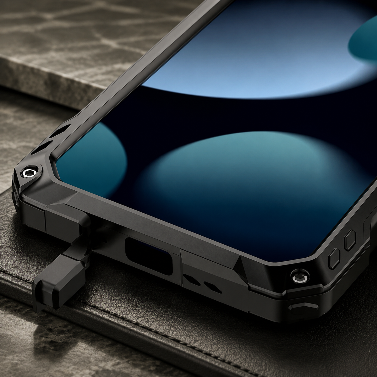 Premium iPhone Case Full Body Shockproof Screen Protector Sliding Camera Cover Kickstand Heavy Duty Anti Slip Scratch Resistant Protective Cover Design