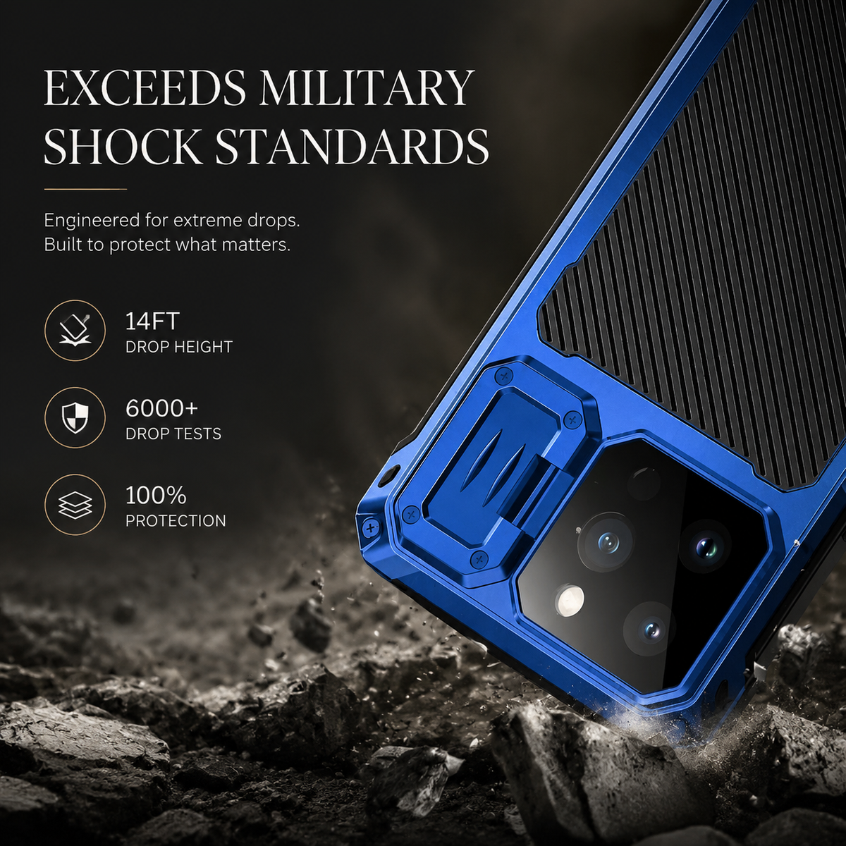 Premium iPhone Case Full Body Shockproof Screen Protector Sliding Camera Cover Kickstand Heavy Duty Anti Slip Scratch Resistant Protective Cover Design