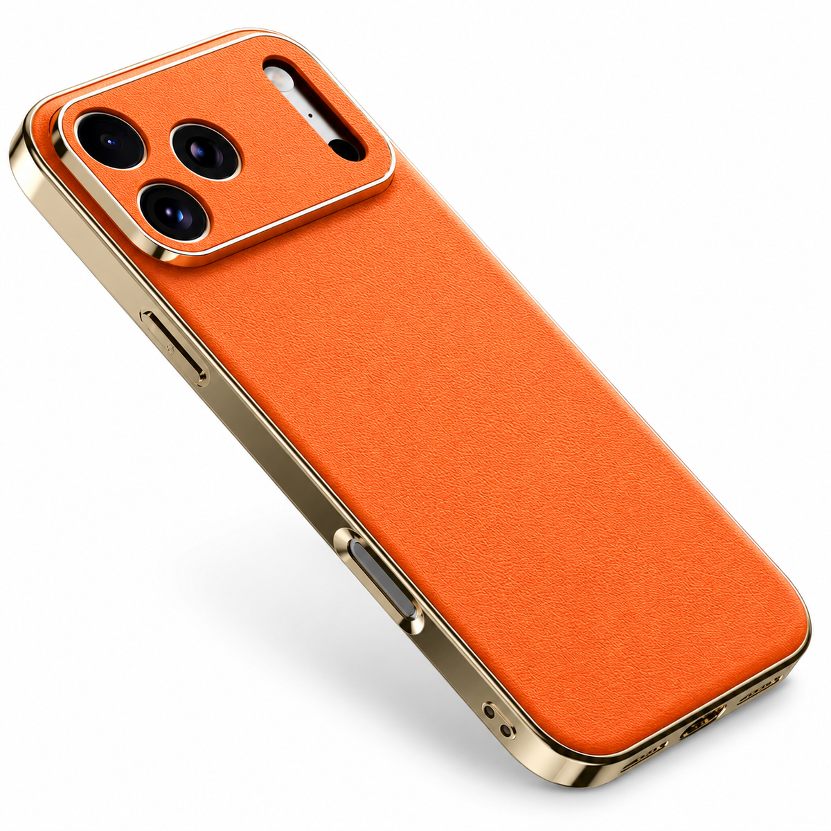 Premium iPhone Case Genuine Cowhide Leather Shockproof Cover Full Camera Lens Guard Anti-Slip Matte Finish Slim Protective Case for Everyday Daily Use