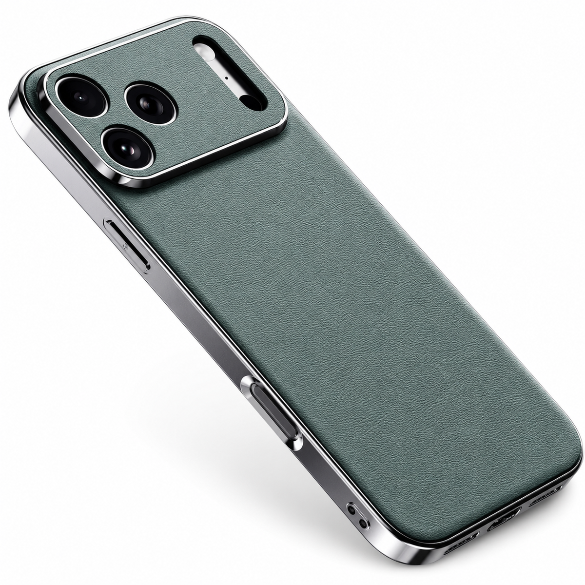 Premium iPhone Case Genuine Cowhide Leather Shockproof Cover Full Camera Lens Guard Anti-Slip Matte Finish Slim Protective Case for Everyday Daily Use