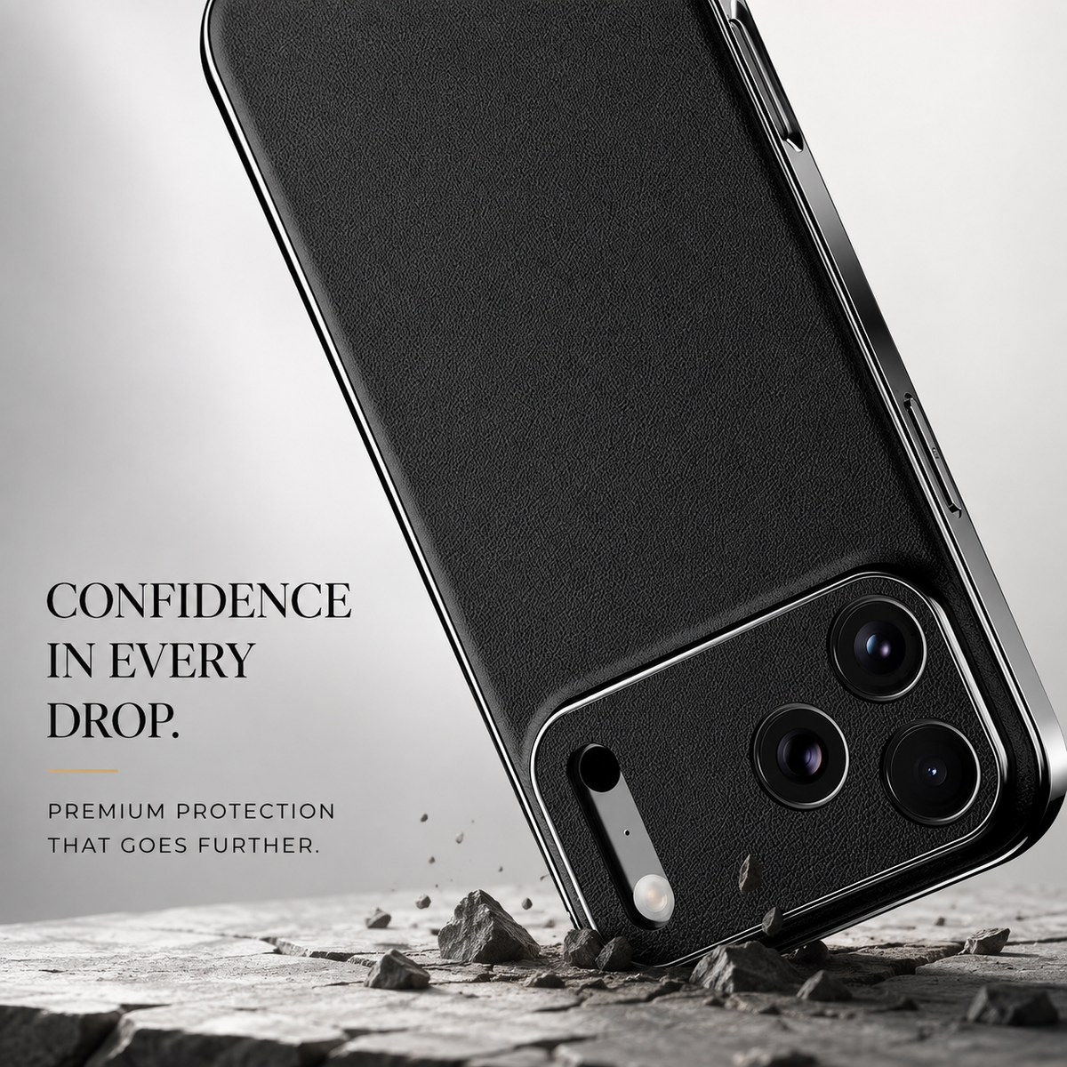 Premium iPhone Case Genuine Cowhide Leather Shockproof Cover Full Camera Lens Guard Anti-Slip Matte Finish Slim Protective Case for Everyday Daily Use
