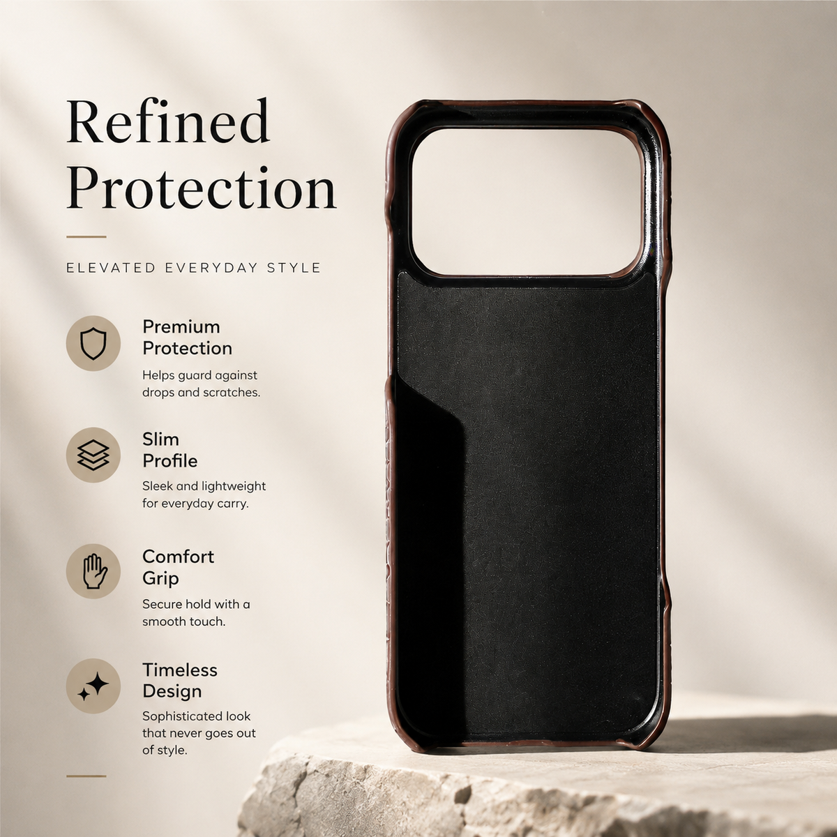 Premium iPhone Case Genuine Leather Crocodile Pattern Shockproof Protective Cover Wrist Strap Kickstand Anti Scratch Non Slip Slim Lightweight Case