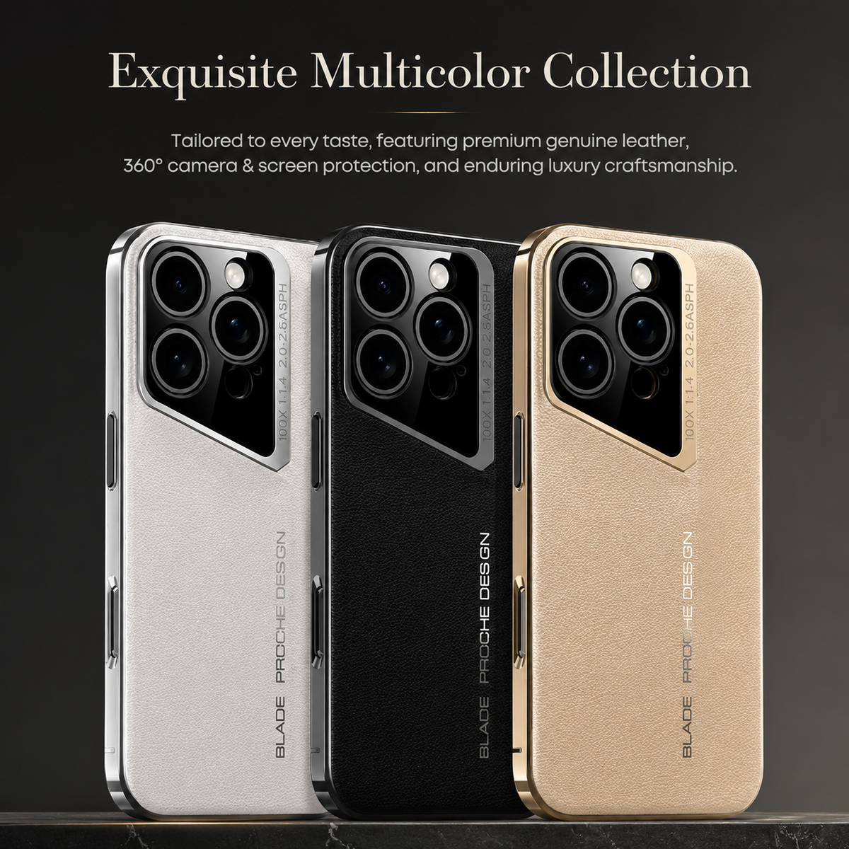 Premium iPhone Case Genuine Leather Electroplated Shockproof Protective Cover Hard PC Back Camera Lens Protection Anti Slip Grip Ultra Thin Slim Design