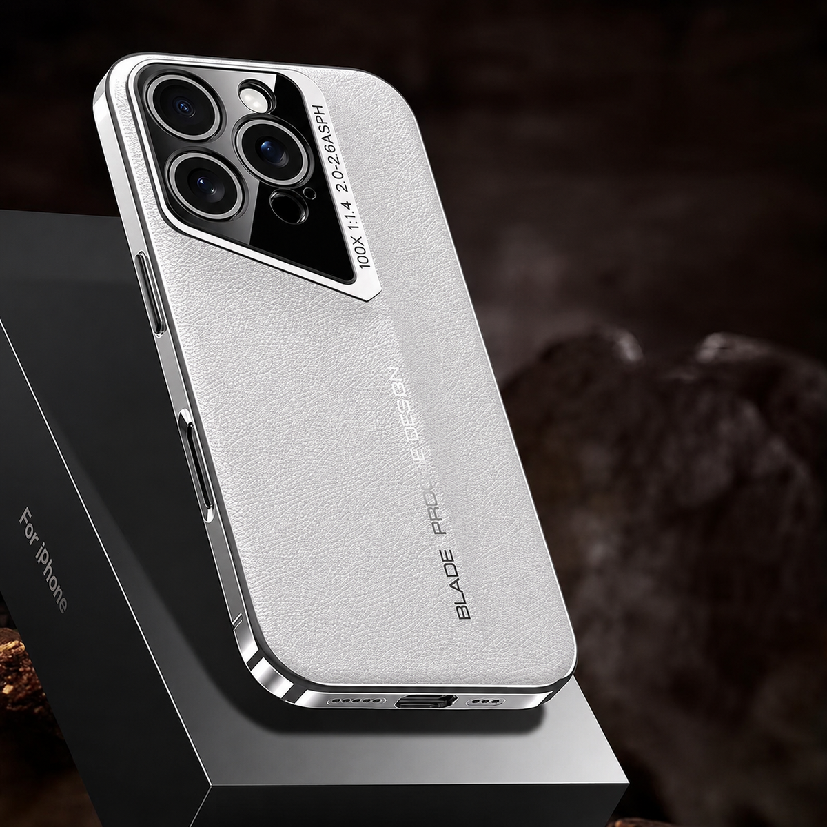 Premium iPhone Case Genuine Leather Electroplated Shockproof Protective Cover Hard PC Back Camera Lens Protection Anti Slip Grip Ultra Thin Slim Design