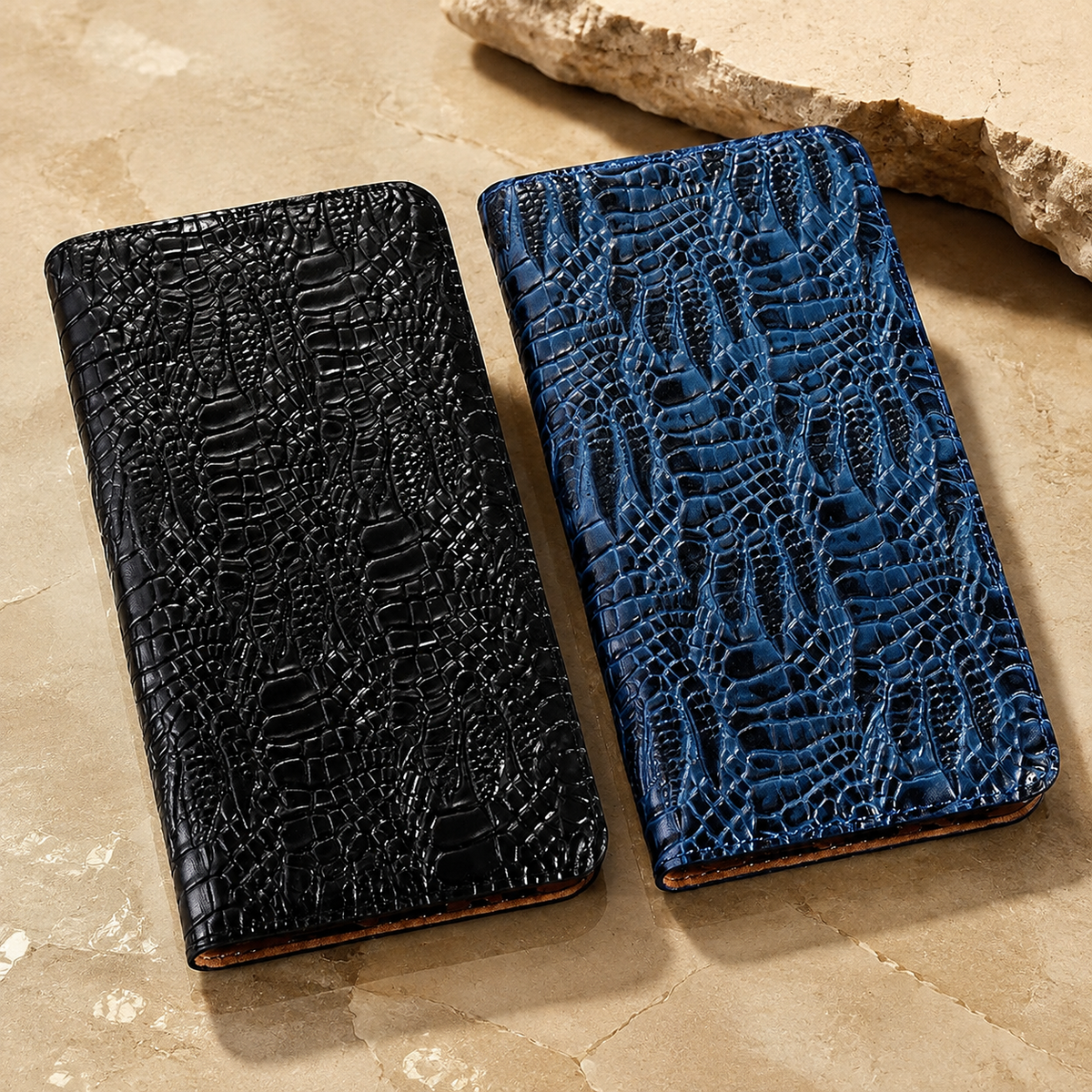 Premium iPhone Case Genuine Leather Flip Cover Card Pocket Non Slip Full Protection Scratch Resistant Soft Interior Slim Wallet Design Matte Daily Use