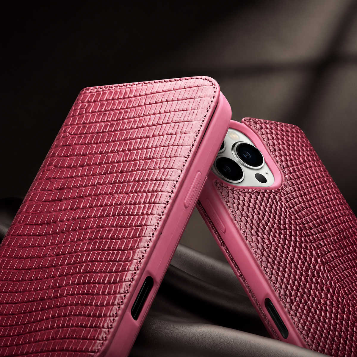 Premium iPhone Case Genuine Leather Flip Wallet Magnetic Closure Kickstand Card Holder Shockproof Dustproof Non Slip Full Coverage Protective Cover