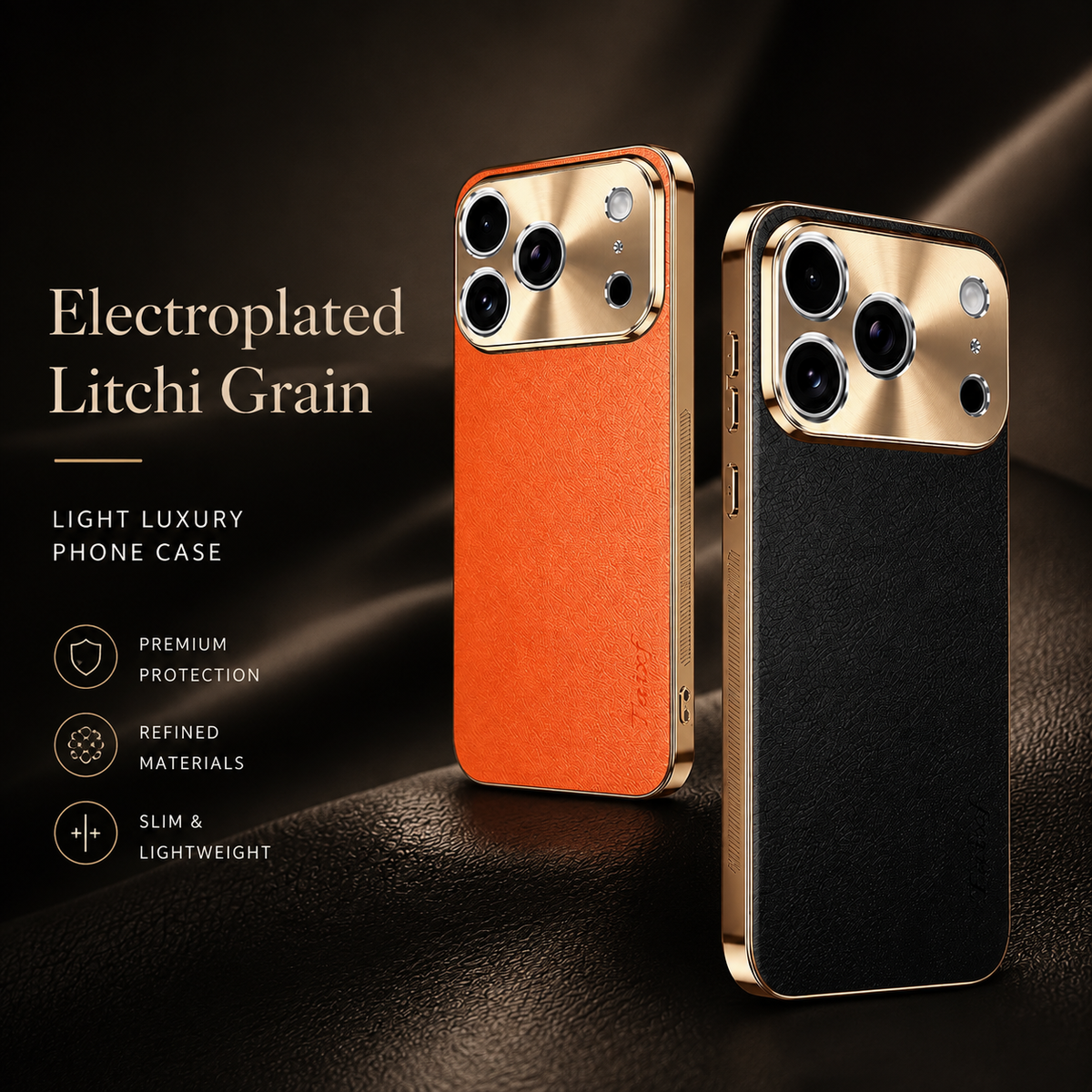Premium iPhone Case Genuine Leather MagSafe Magnetic Cover Rotating Ring Stand Shockproof Frameless Slim Protective Design Camera Guard Protection Use
